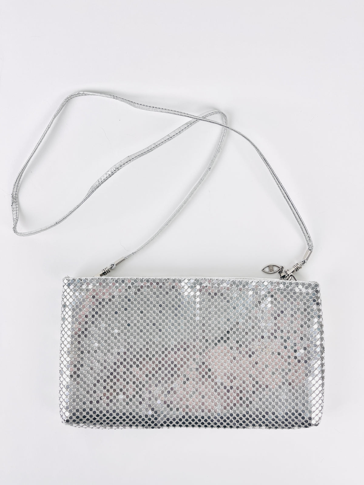 Vintage Silver Metal Mesh Bag