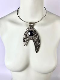 Vintage Silver Tone Hematite Necklace