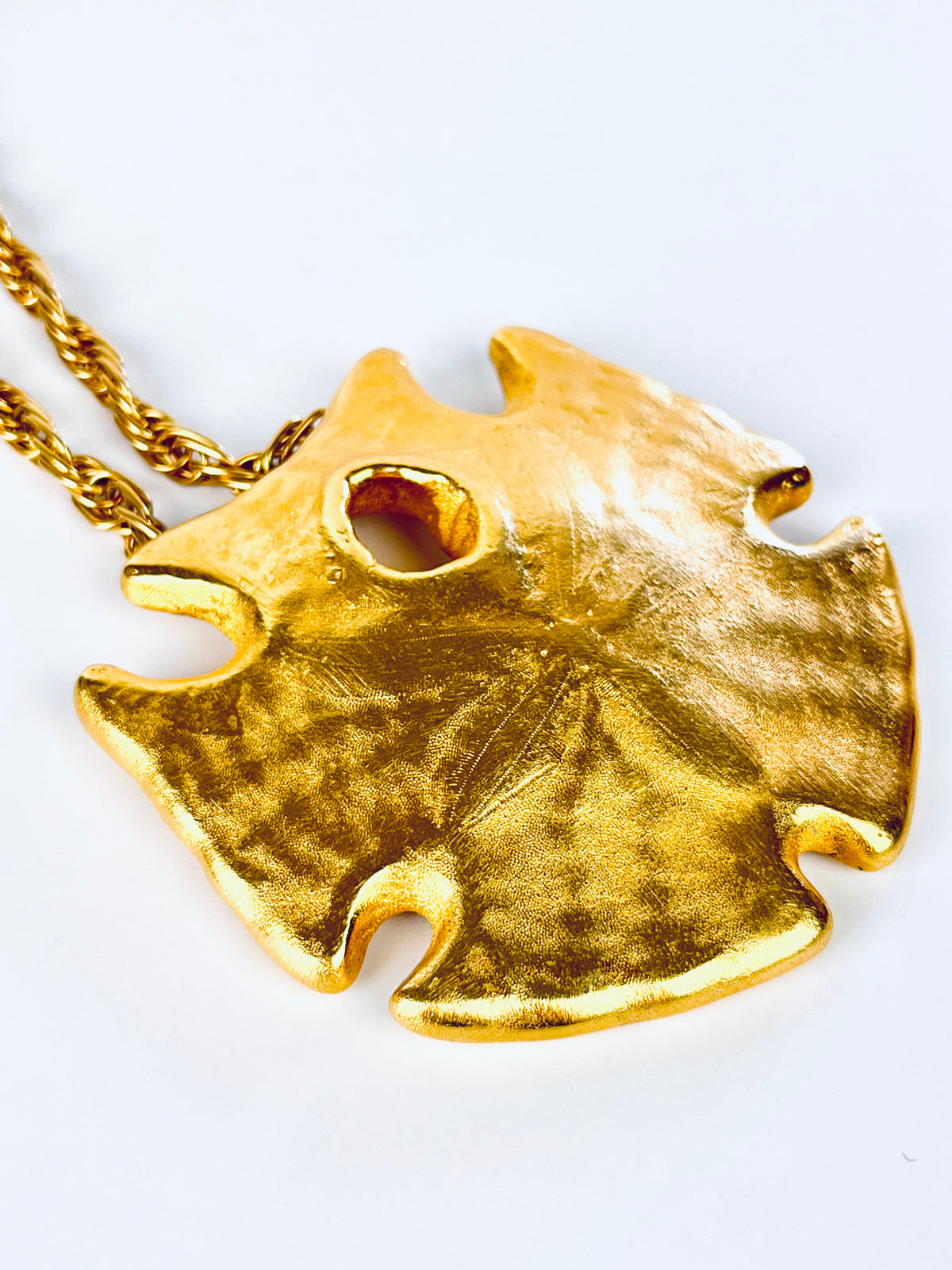 Vintage 1960s Gold-Plated Sand Dollar Necklace