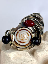 Vintage Handmade Modernist Shell Cuff