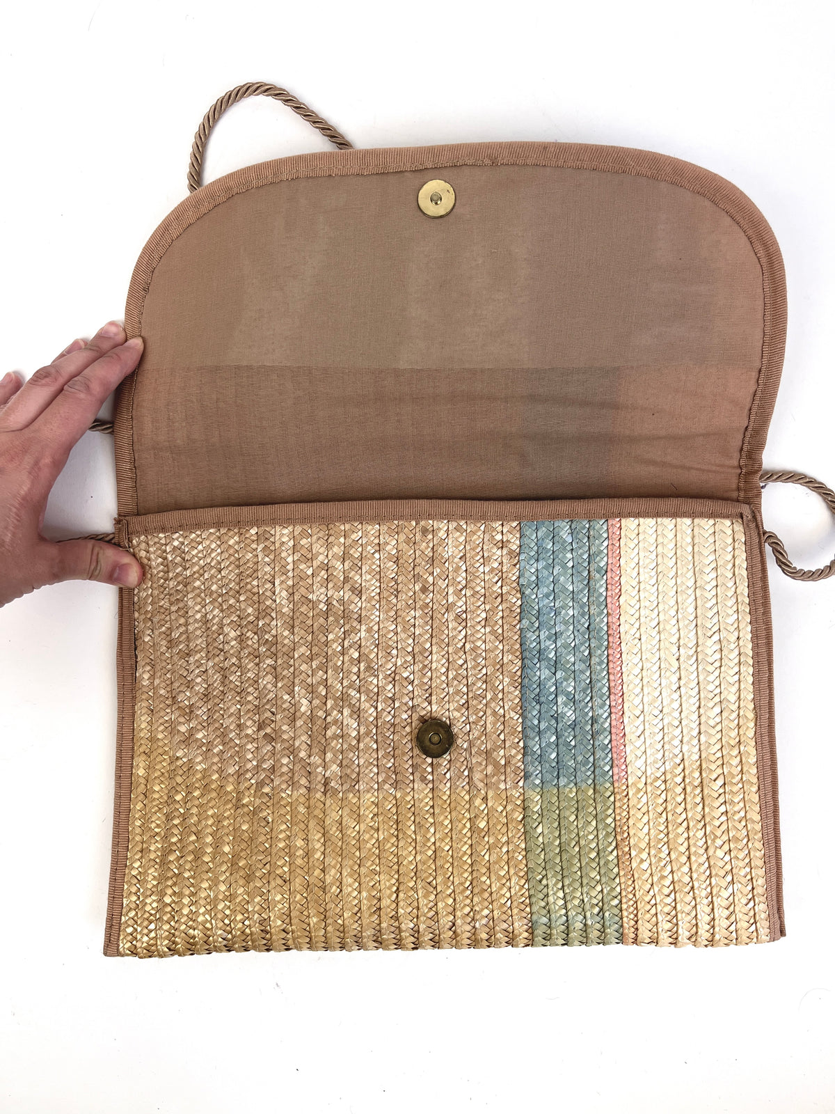 Vintage Woven Staw Clutch/Shoulder Bag