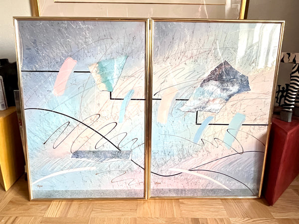 Pair of Postmodern Framed Art Prints