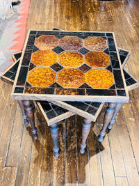 Vintage MCM Tile Top Stacking Tables, Set of 3