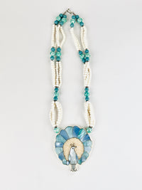 Vintage Mother of Pearl Peacock Necklace