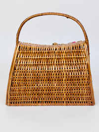 Vintage Woven Wicker Seashell Bag