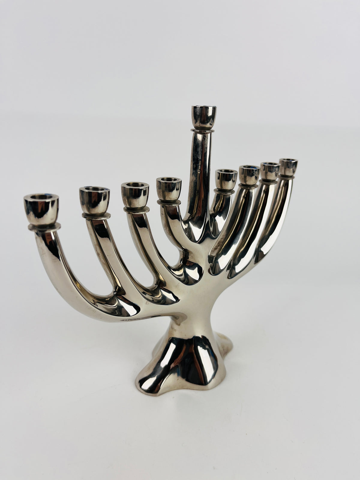 Modernist Chrome Menorah