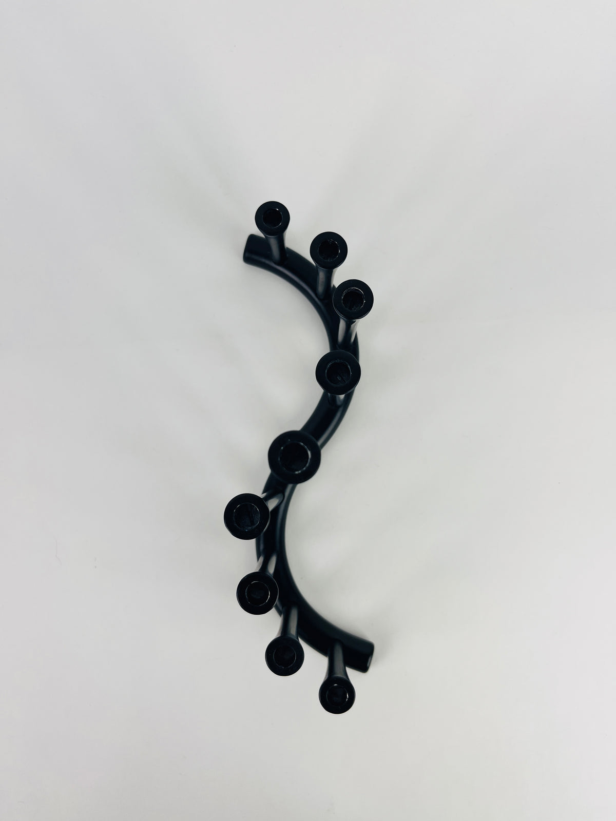 Wavy Black Metal Menorah