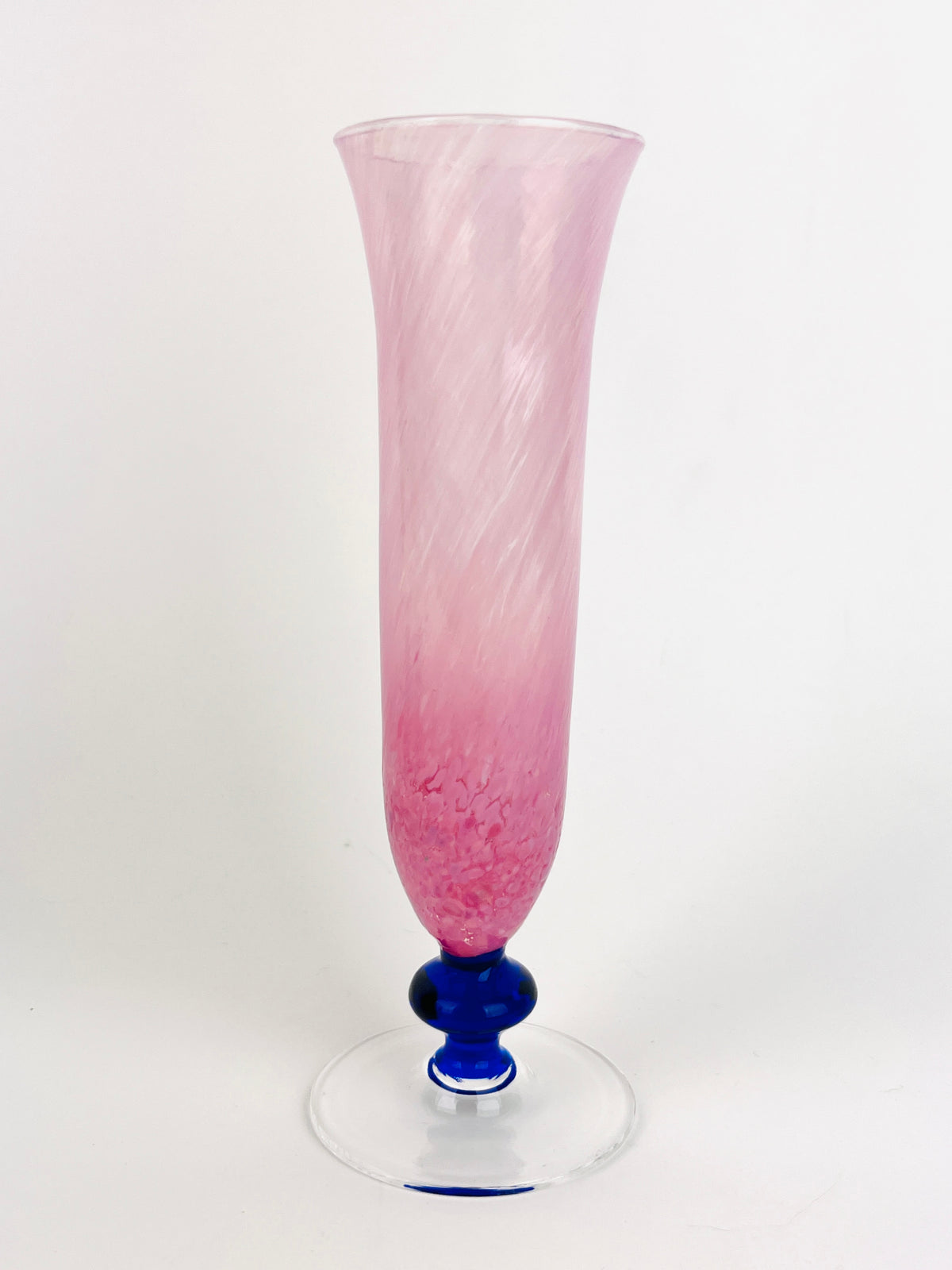 Vintage Mouth-Blown, Murano-Style Champagne Flutes