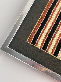 Vintage Handmade Needlepoint Art in Chrome Frame