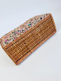 Vintage Woven Wicker Seashell Bag