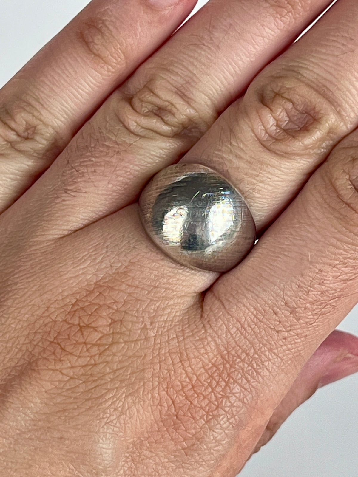 Modernist Sterling Dome Ring