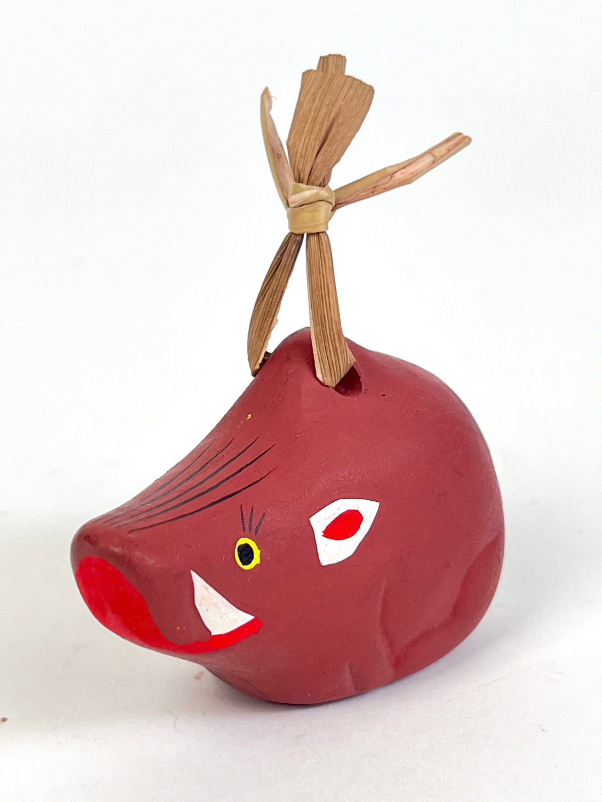 Vintage Japanese Zodiac Clay Bell - Boar