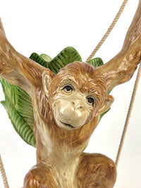 Rare Vintage Fitz & Floyd Hanging Monkey Planter