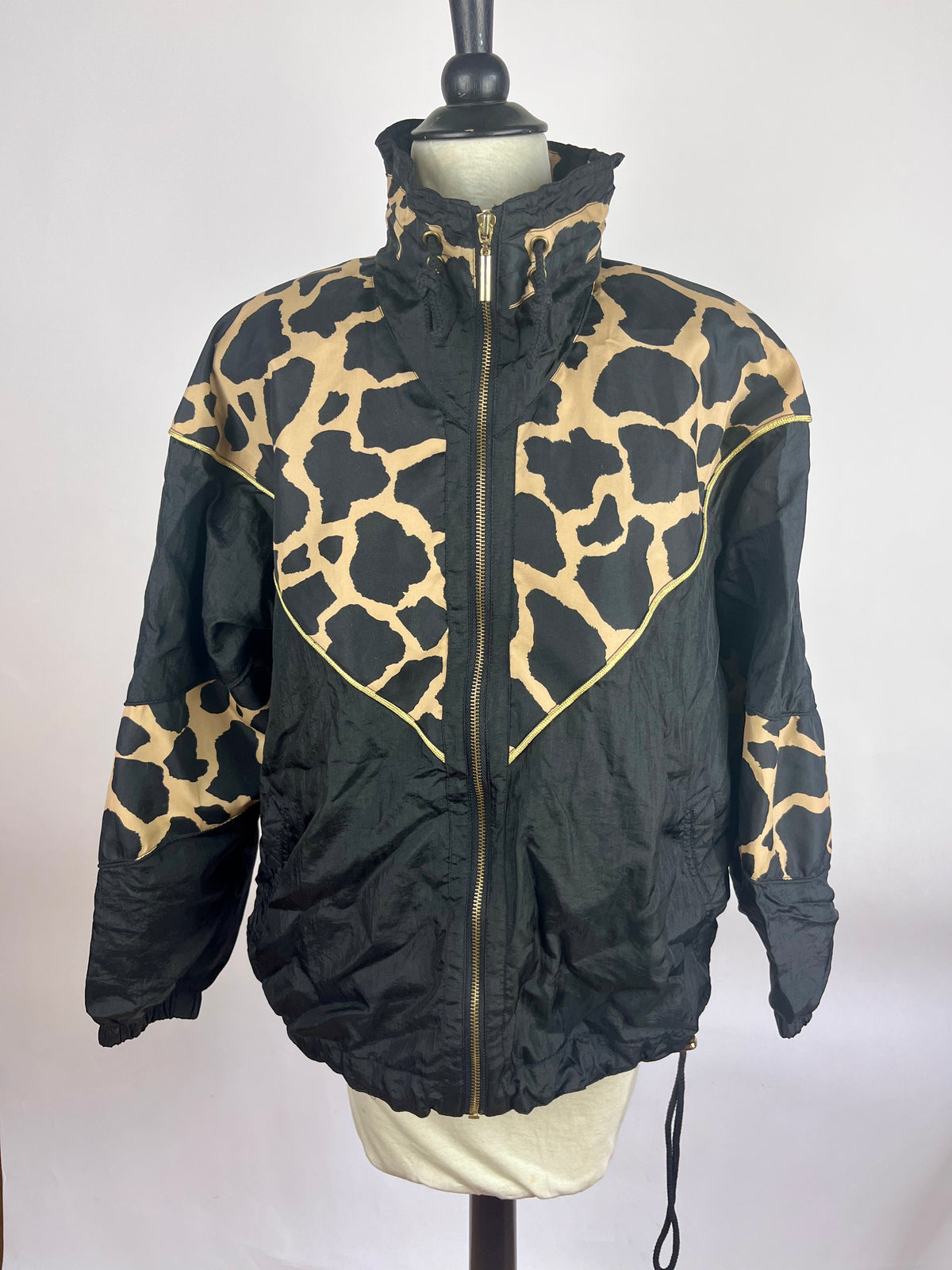 Vintage Animal Print Windbreaker Jacket