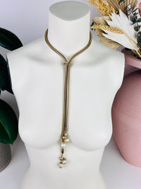 Vintage Adjustable Faux Pearl Necklace