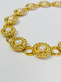 Vintage Faux Pearl Collar Necklace