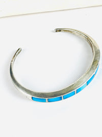 Vintage Sterling Silver & Turquoise Zuni Cuff Bracelet