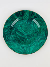 Vintage Neiman Marcus Malachite Gold-Trimmed Dessert Plates - Set of 6