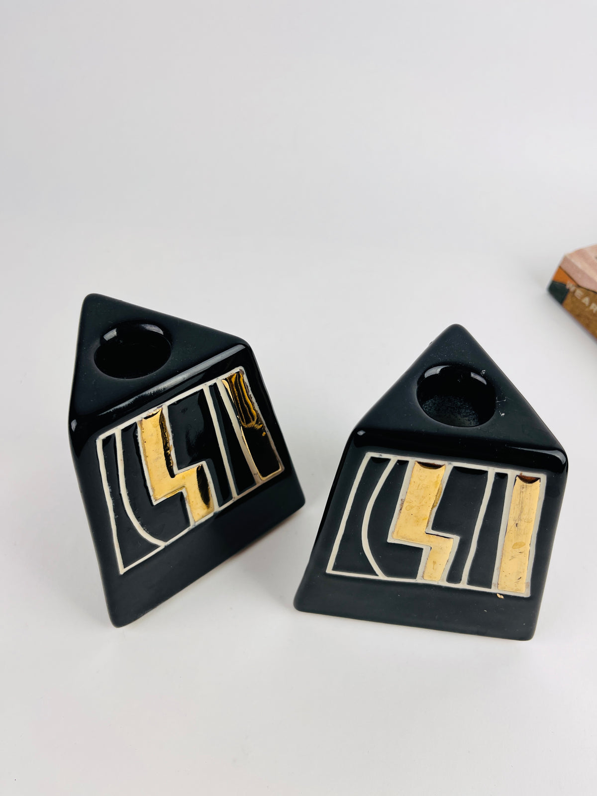 Vintage Modernist Ceramic Candle Holders