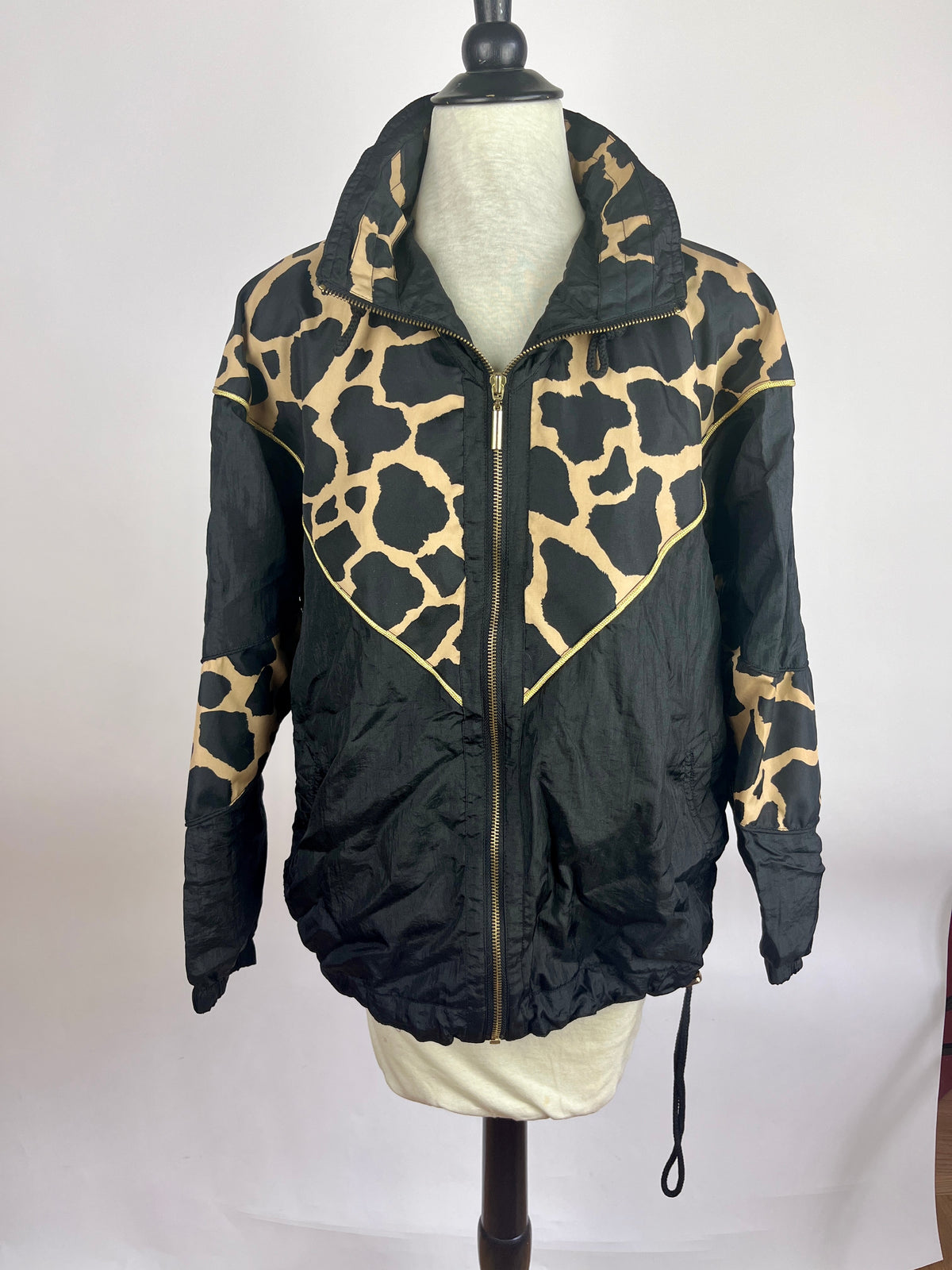 Vintage Animal Print Windbreaker Jacket