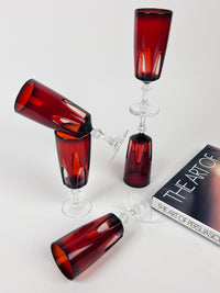 Vintage Red Glass Stemware