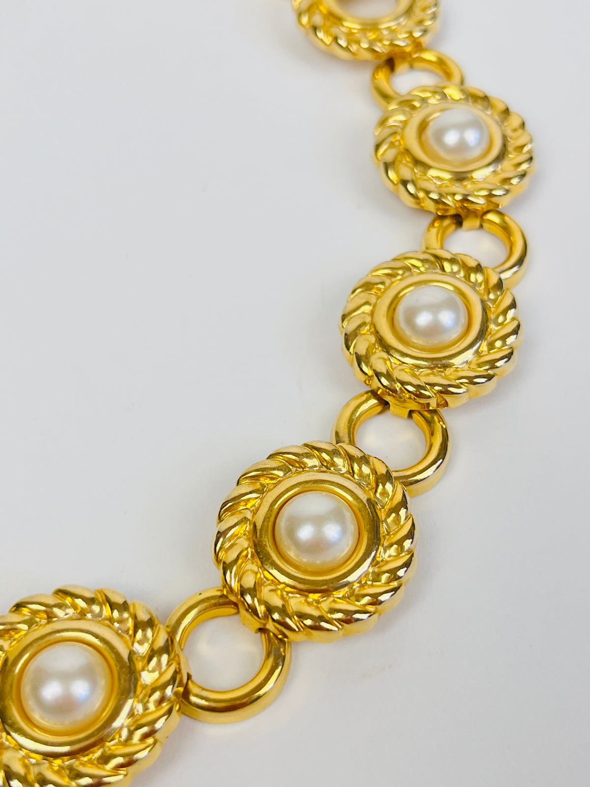 Vintage Faux Pearl Collar Necklace