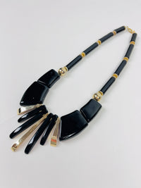 Vintage Black Beaded Necklace