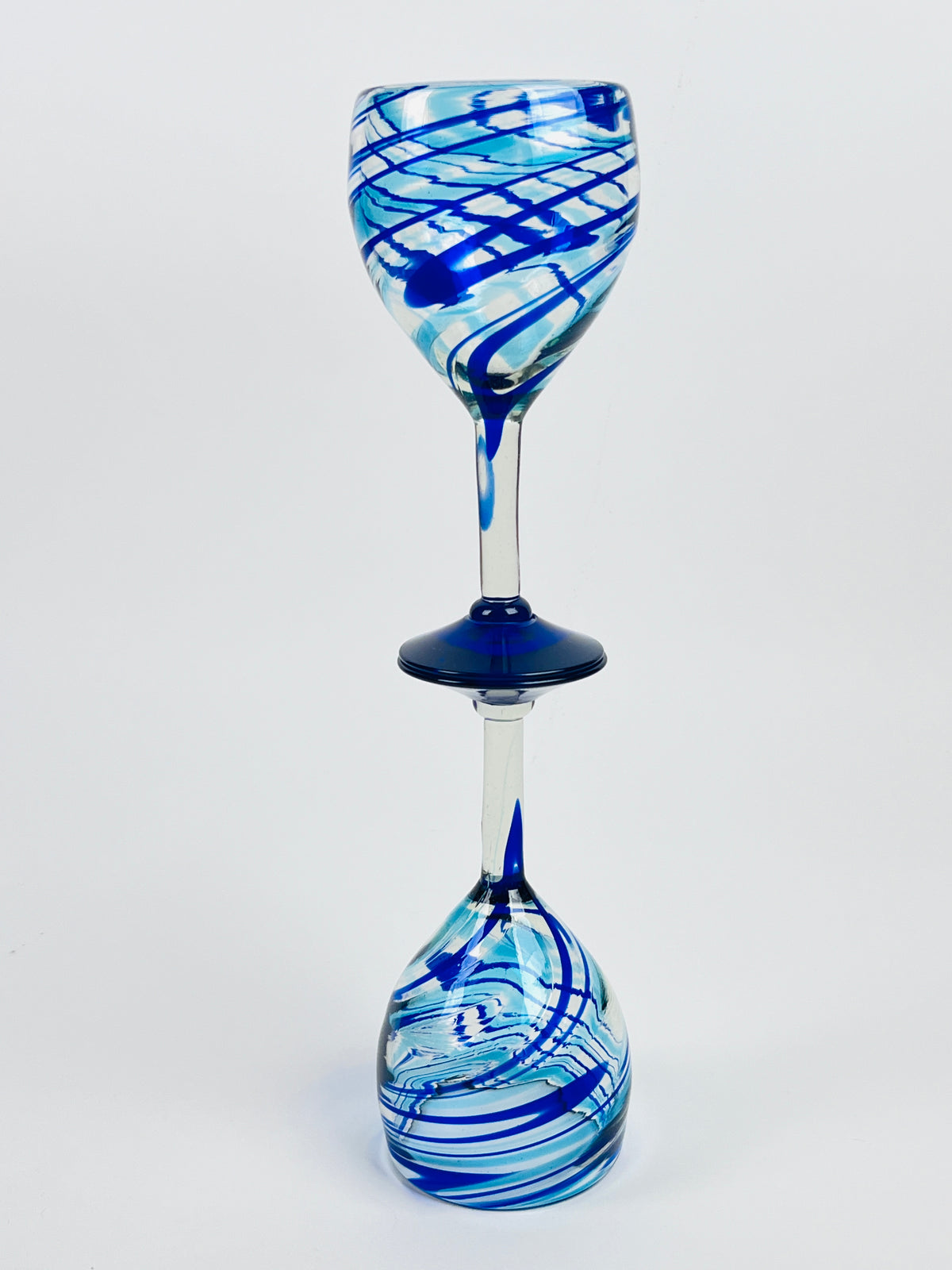 Vintage Hand-Blown Wine Glasses, 2pc