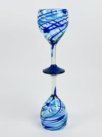 Vintage Hand-Blown Wine Glasses, 2pc