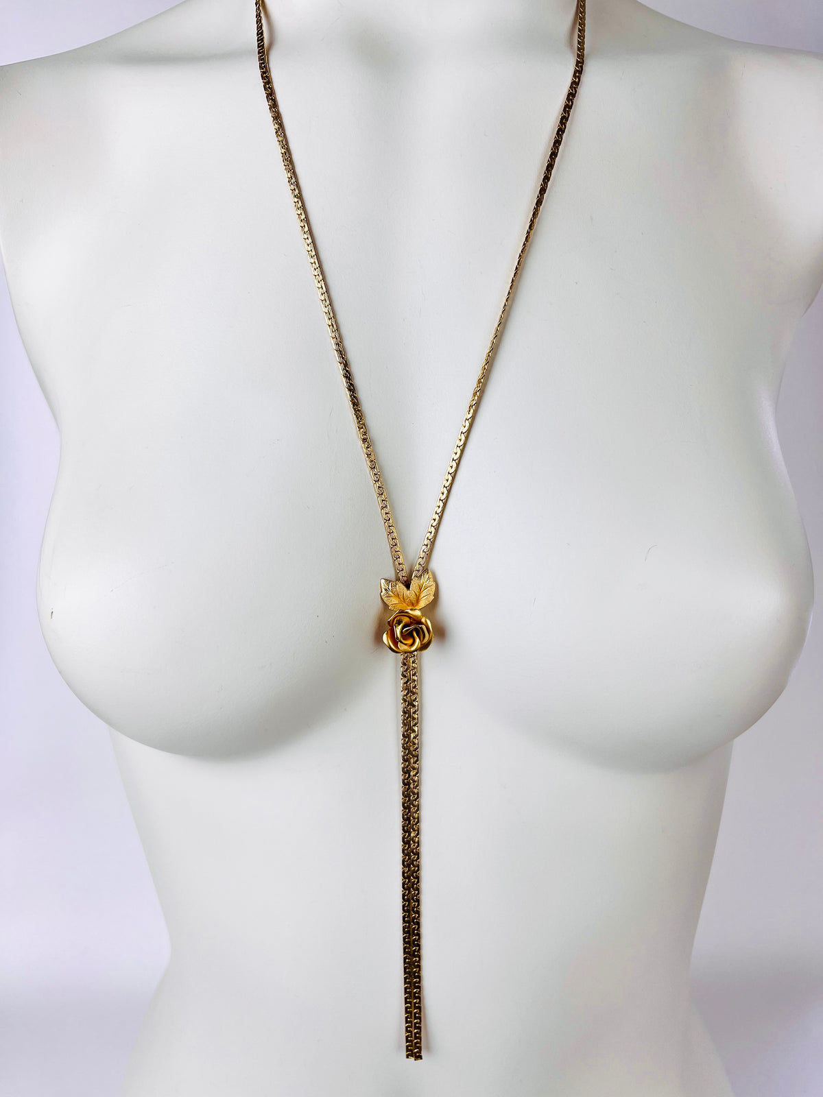 Vintage Lariat-Style Rose Necklace