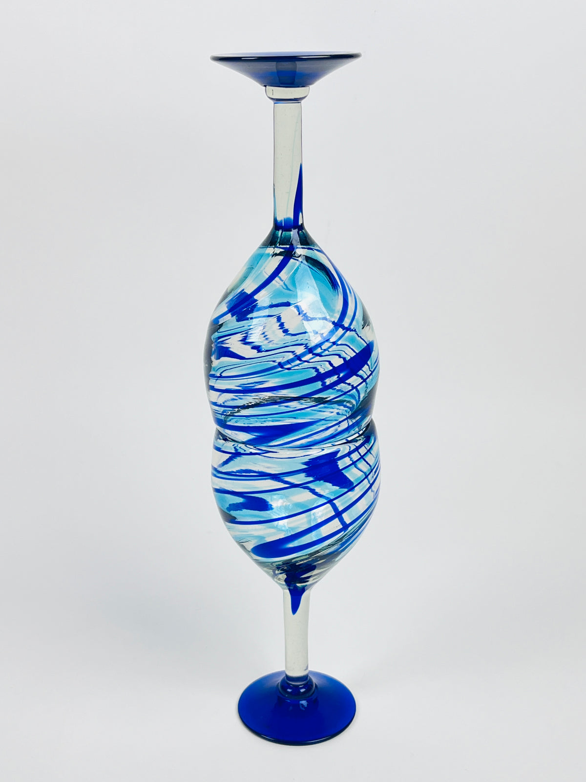 Vintage Hand-Blown Wine Glasses, 2pc