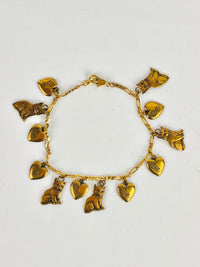Vintage Cat Charm Bracelet