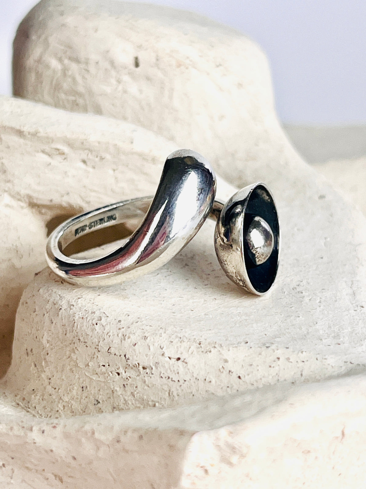 Modernist Sterling Silver Bypass Ring