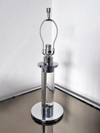 Vintage Lucite & Chrome Lamps with Shades by Frederick Cooper Chicago, A Pair