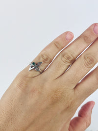Modernist Sterling & Malachite Ring