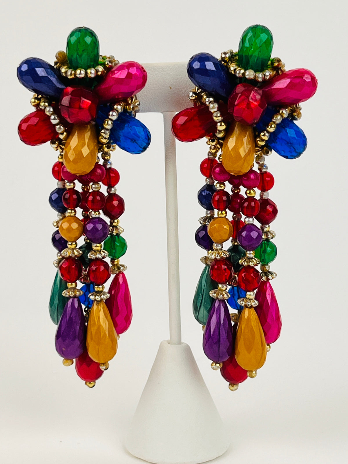 Vintage Beaded Statement Earrings