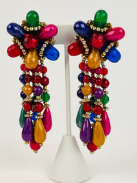Vintage Beaded Statement Earrings