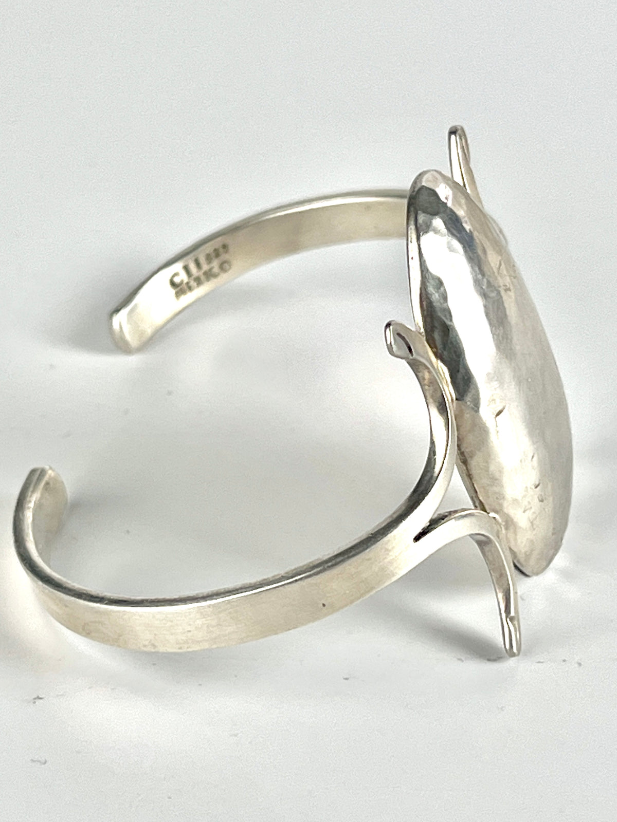 Vintage Modernist Sterling Silver Cuff Signed CII Mexico