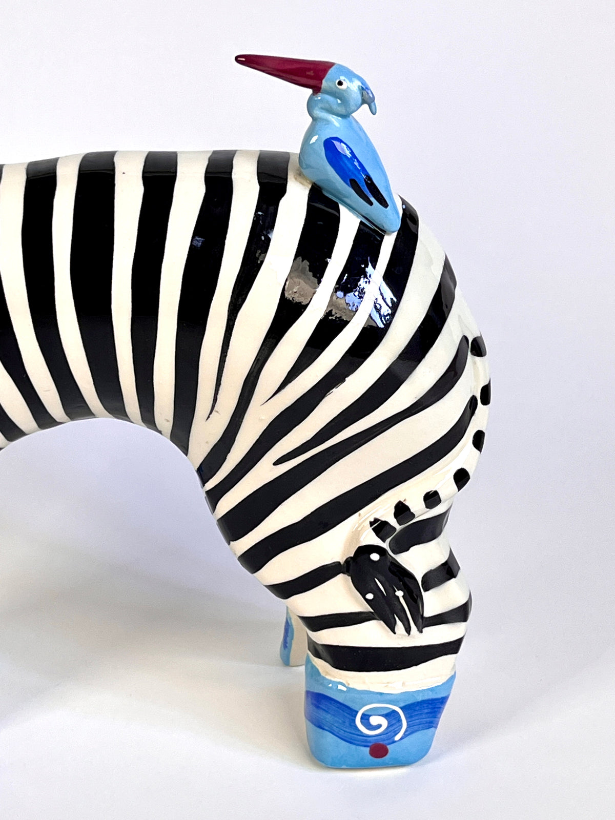 Vintage Postmodern Zebra Sculpture