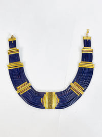 Vintage 70s Leather and Brass Necklace