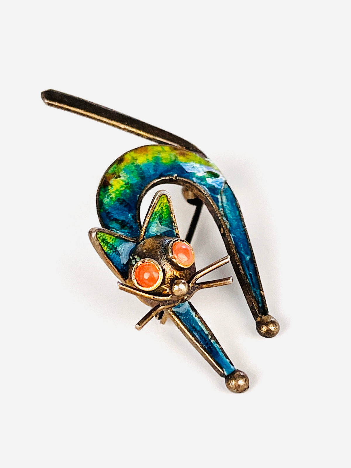 Vintage Psychedelic Cat Brooch