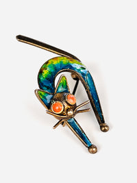 Vintage Psychedelic Cat Brooch