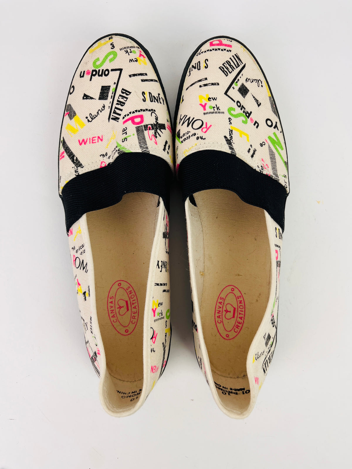 Vintage 90s Printed Canvas Shoes