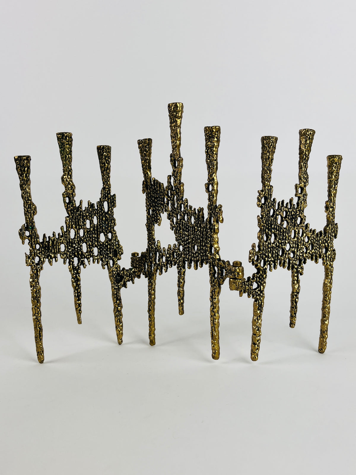 Brutalist Brass Menorah