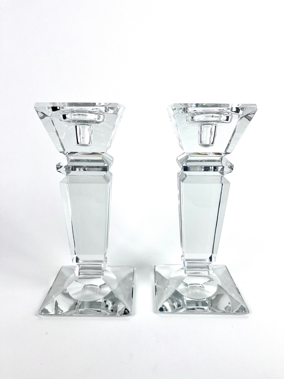 Large Vintage Crystal Candle Holders