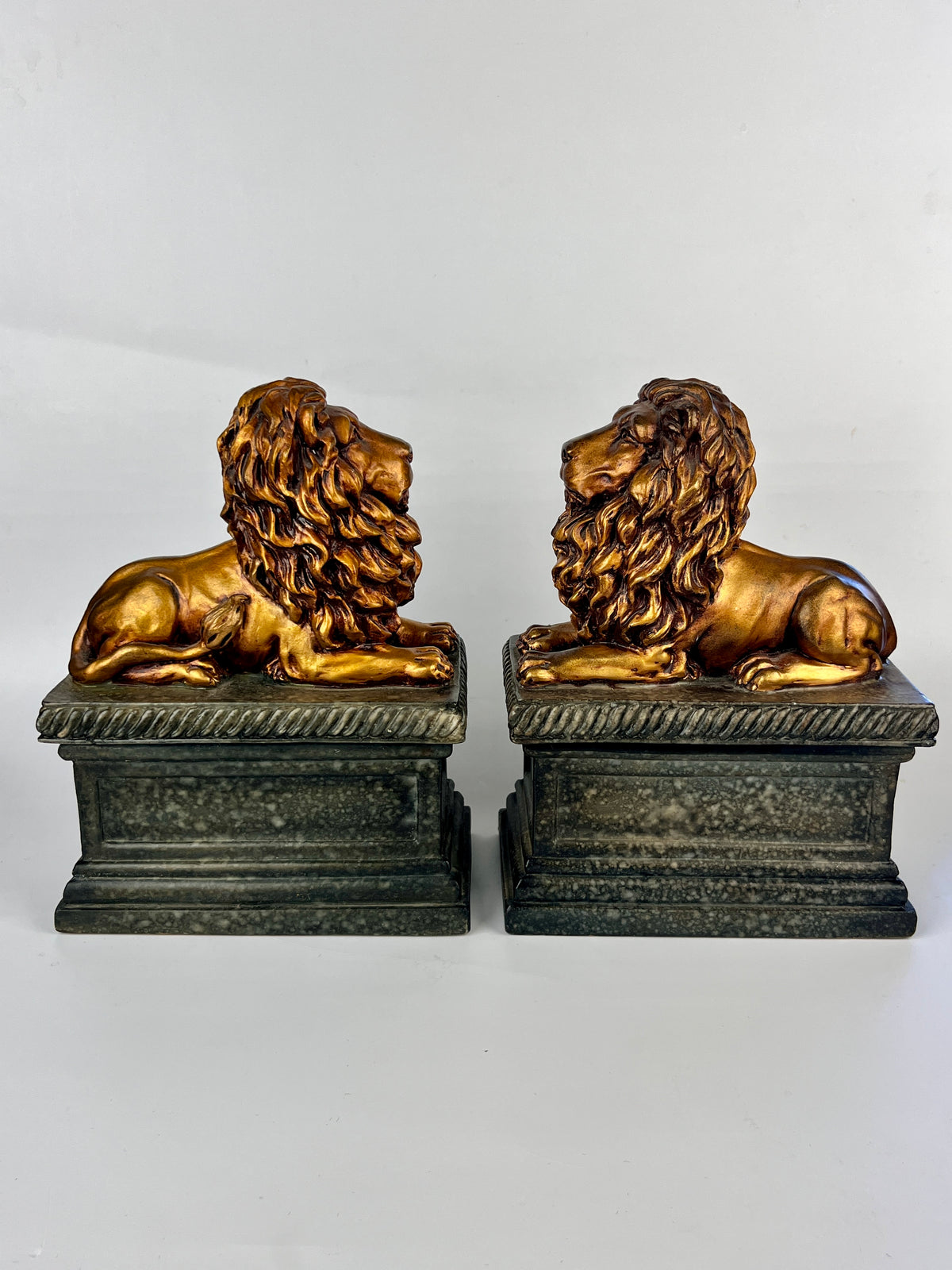 Vintage Hollywood Regency Lion Bookends