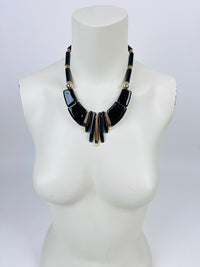 Vintage Black Beaded Necklace
