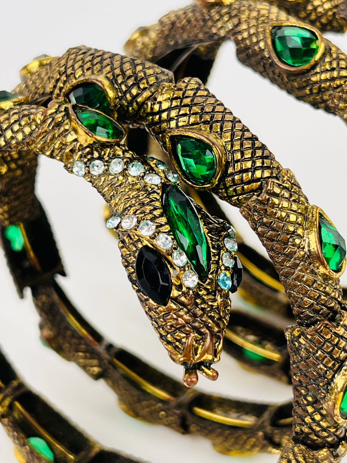 Coiled Rhinestone Snake Bracelet