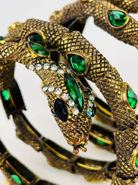 Coiled Rhinestone Snake Bracelet