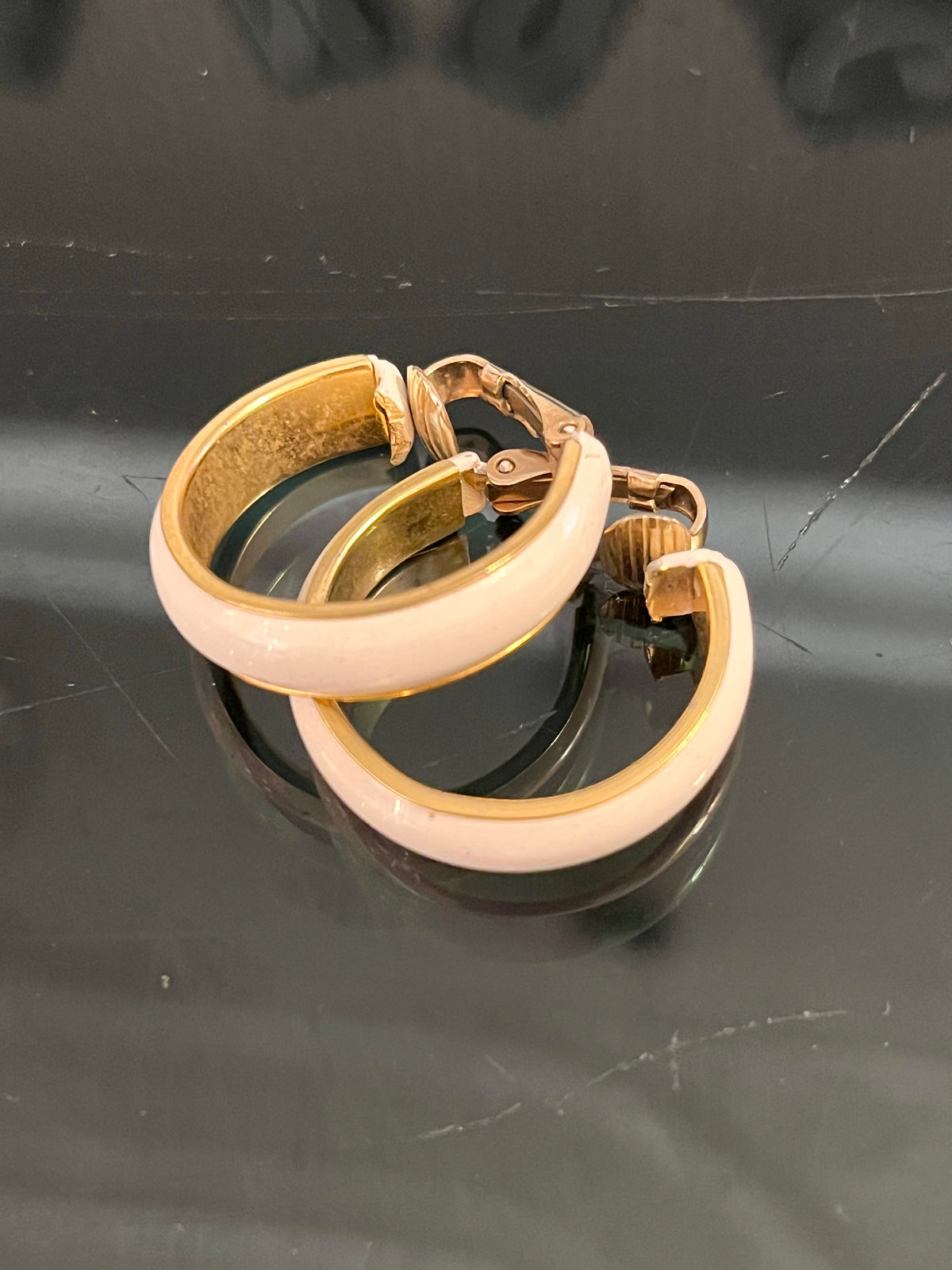 White Hoop Earrings